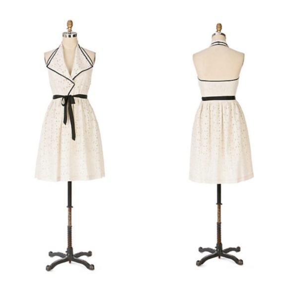 Anthropologie Lil 6 Ivory Lawn Party Eyelet Dress - Picture 8 of 8